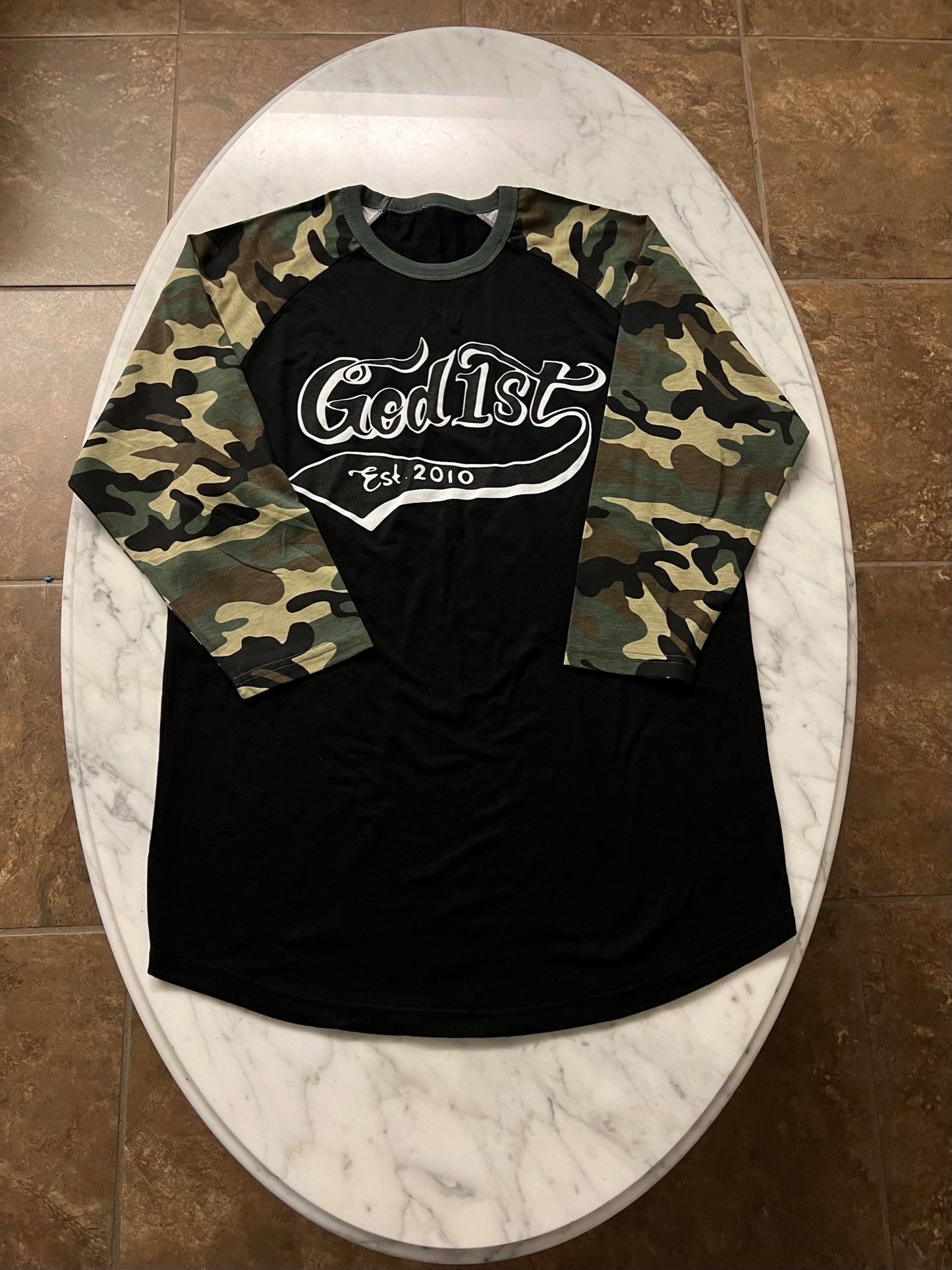 God 1st Signature Quarter Sleeve Tee - Black