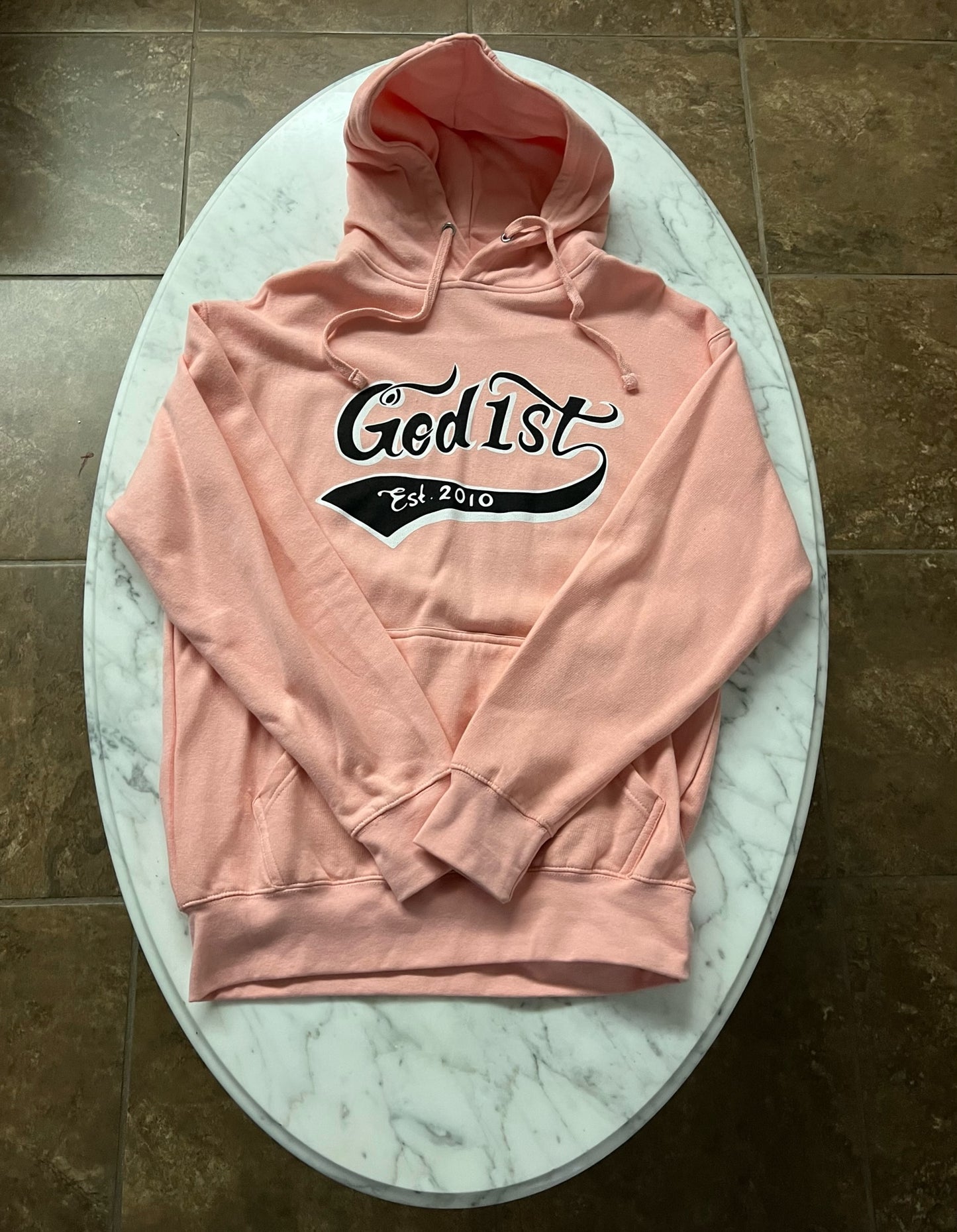 God 1st Signature Pullover Hoodie - Salmon