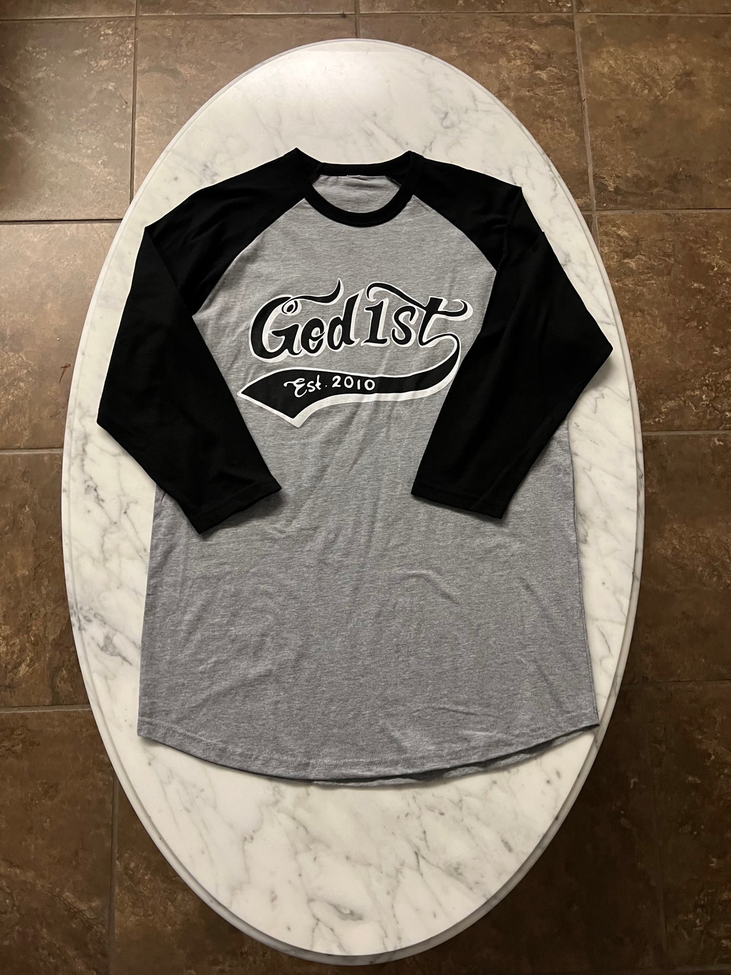 God 1st Signature Quarter Sleeve Tee - Grey