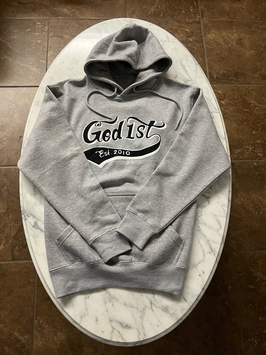 God 1st Signature Pullover Hoodie - Grey