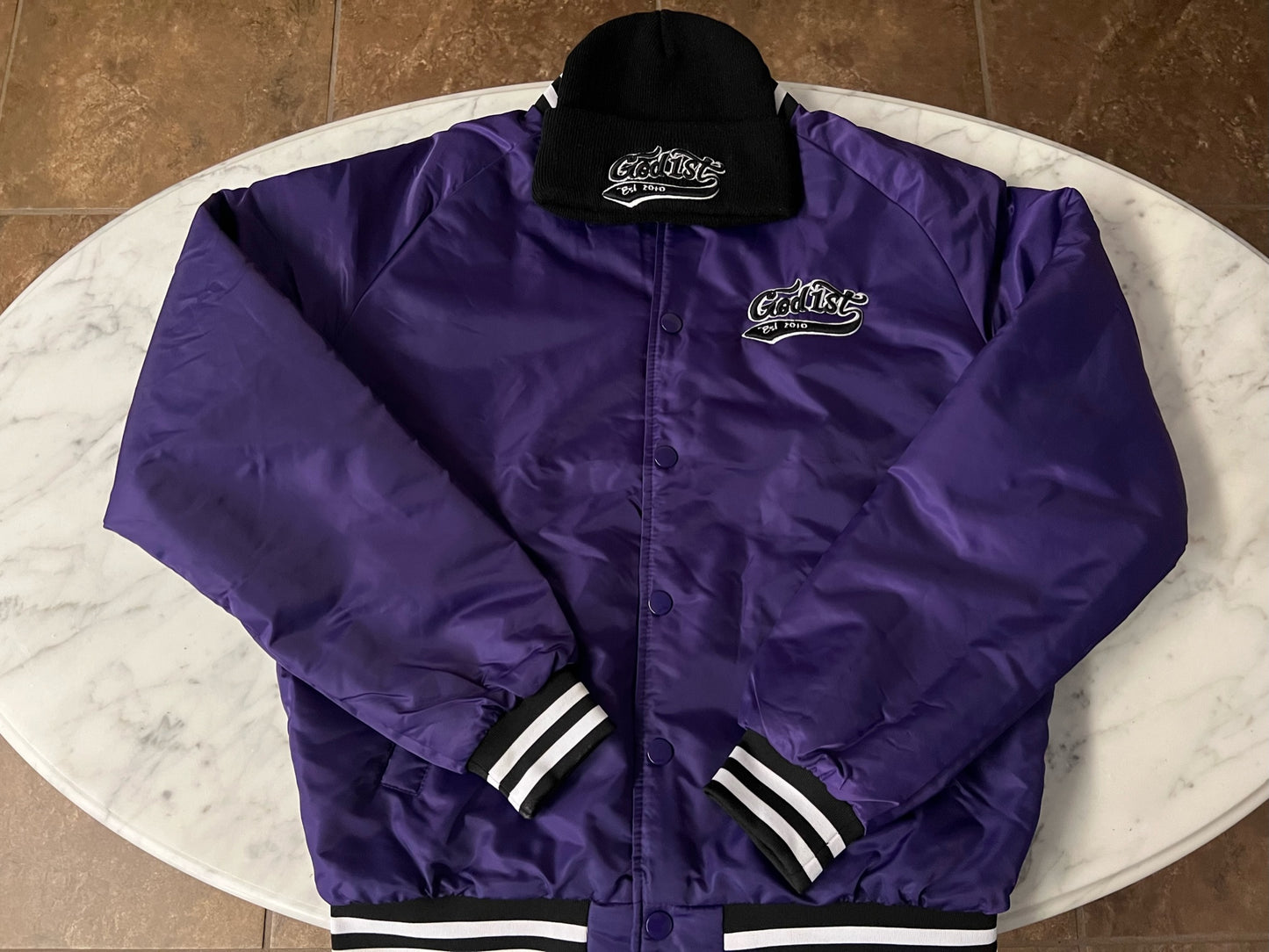 God 1st Signature Bomber Jacket (Purple)