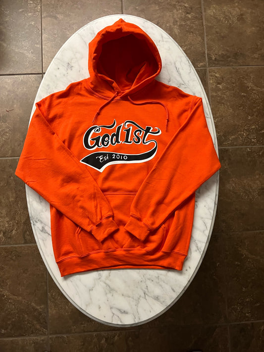 God 1st Signature Pullover Hoodie - Orange